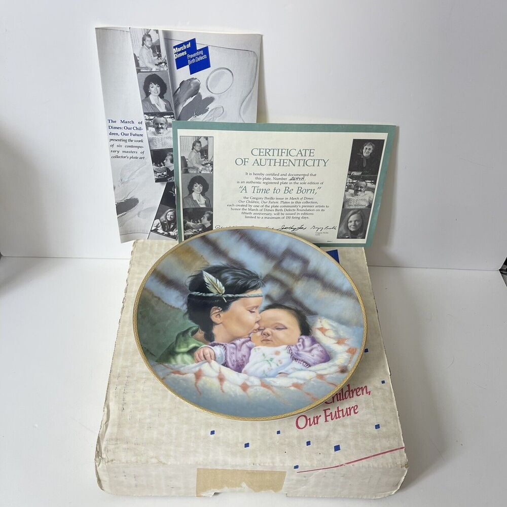 A Time To Be Born Gregory Perillo Collectible Plate Knowles March of Dimes 1989